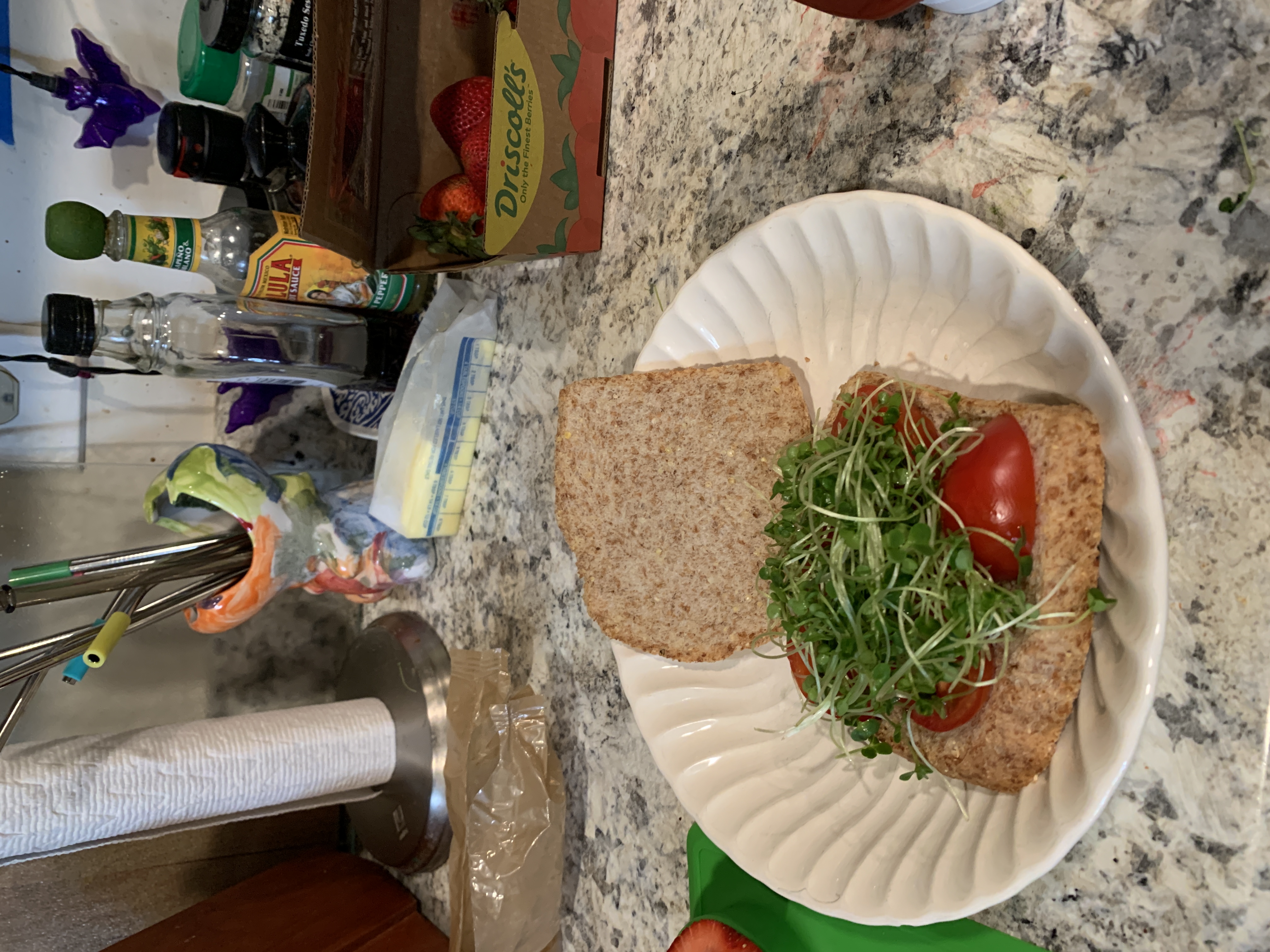 tomato sprout sandwich